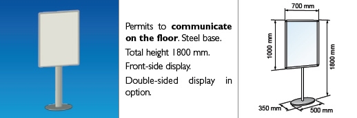 Aluminium klikframe met paal, ronde hoeken A1