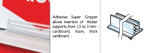 Zelfklevend super T-gripper 19 mm, lengte 76 mm